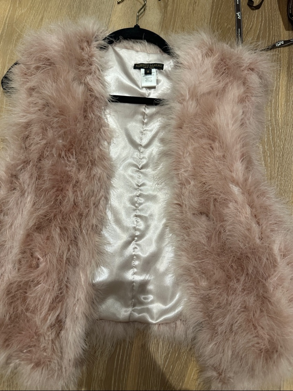 Alberto Makali Blush Feather Moto Vest